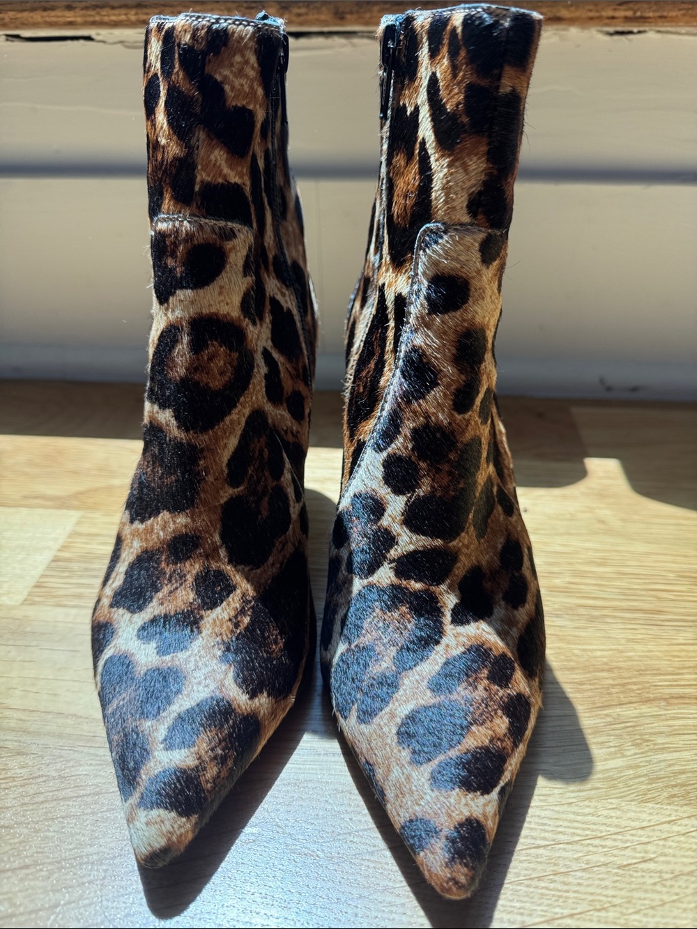 Banana Republic Leopard-Print Pointed Toe Ankle Boots - Brown & Black